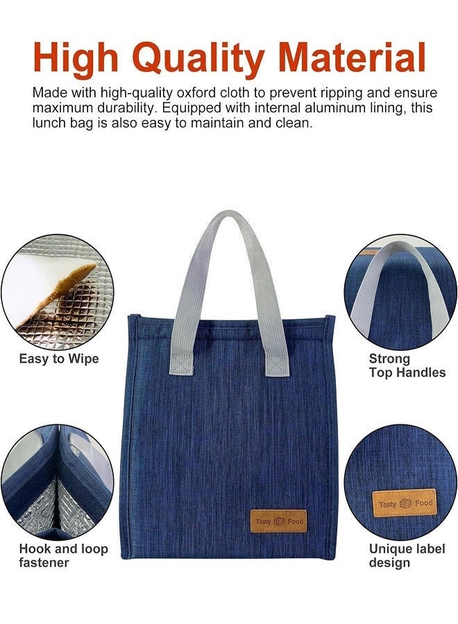 0TO1 TECH Insulated Lunch Box Bag, Waterproof Lunch Bags for Women, Man, Office, Work, School, Beach, Picnic, Fishing, Hiking, Travel, Thermal Leak-Proof Cool Bag Tote Bag with Shoulder Strap Oxford Blue 24 x 21x 13 cm Blue - Image 2